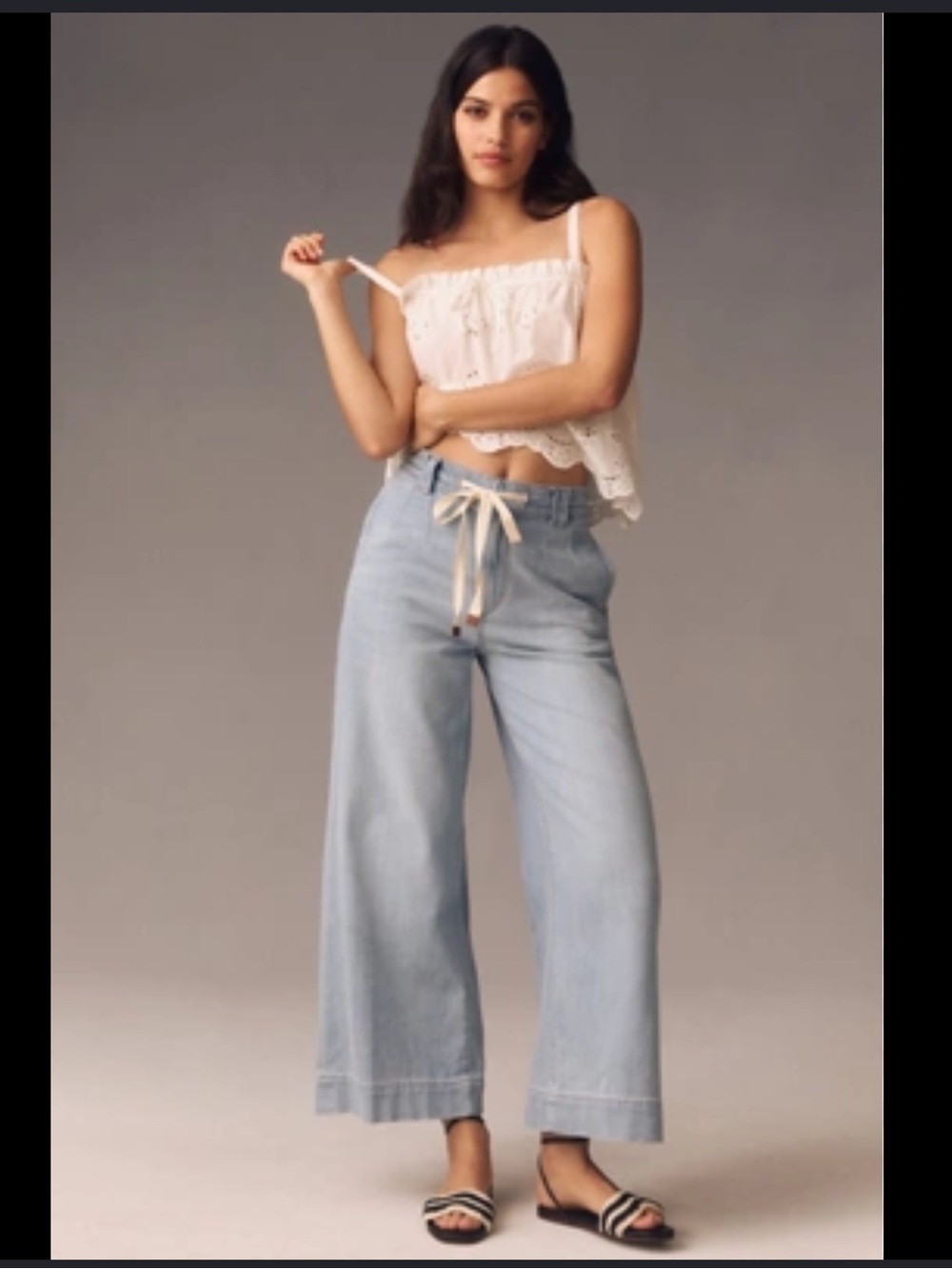 Joe's Jeans The Addison Tie Waist High Rise Wide Leg Jeans